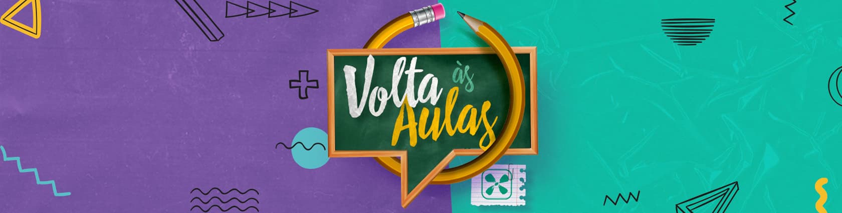 Imagem de banner da novidade VOLTA ÀS AULAS