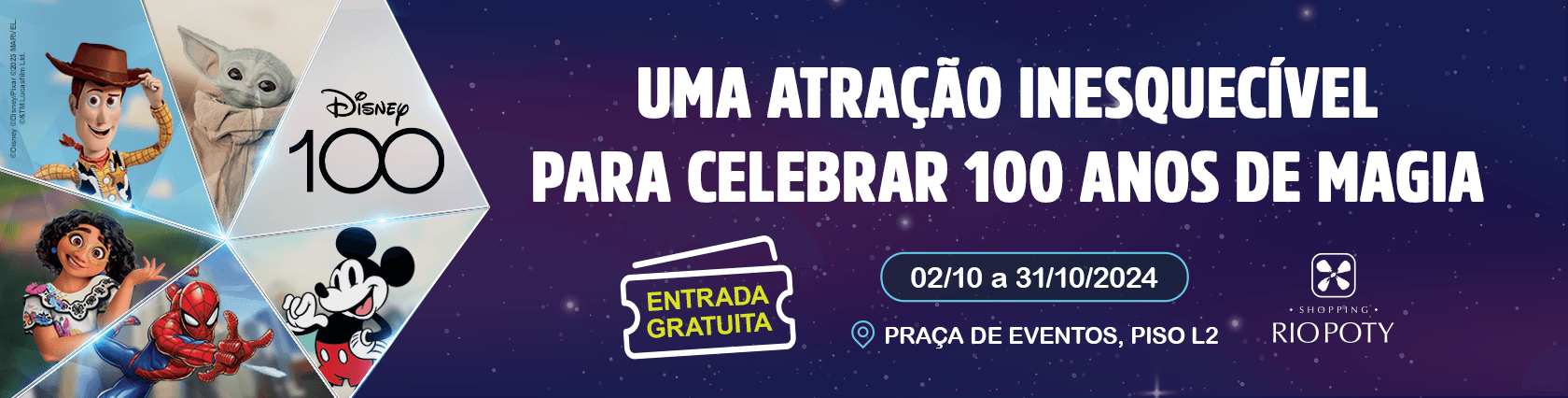 Imagem de banner da novidade Disney 100 Anos